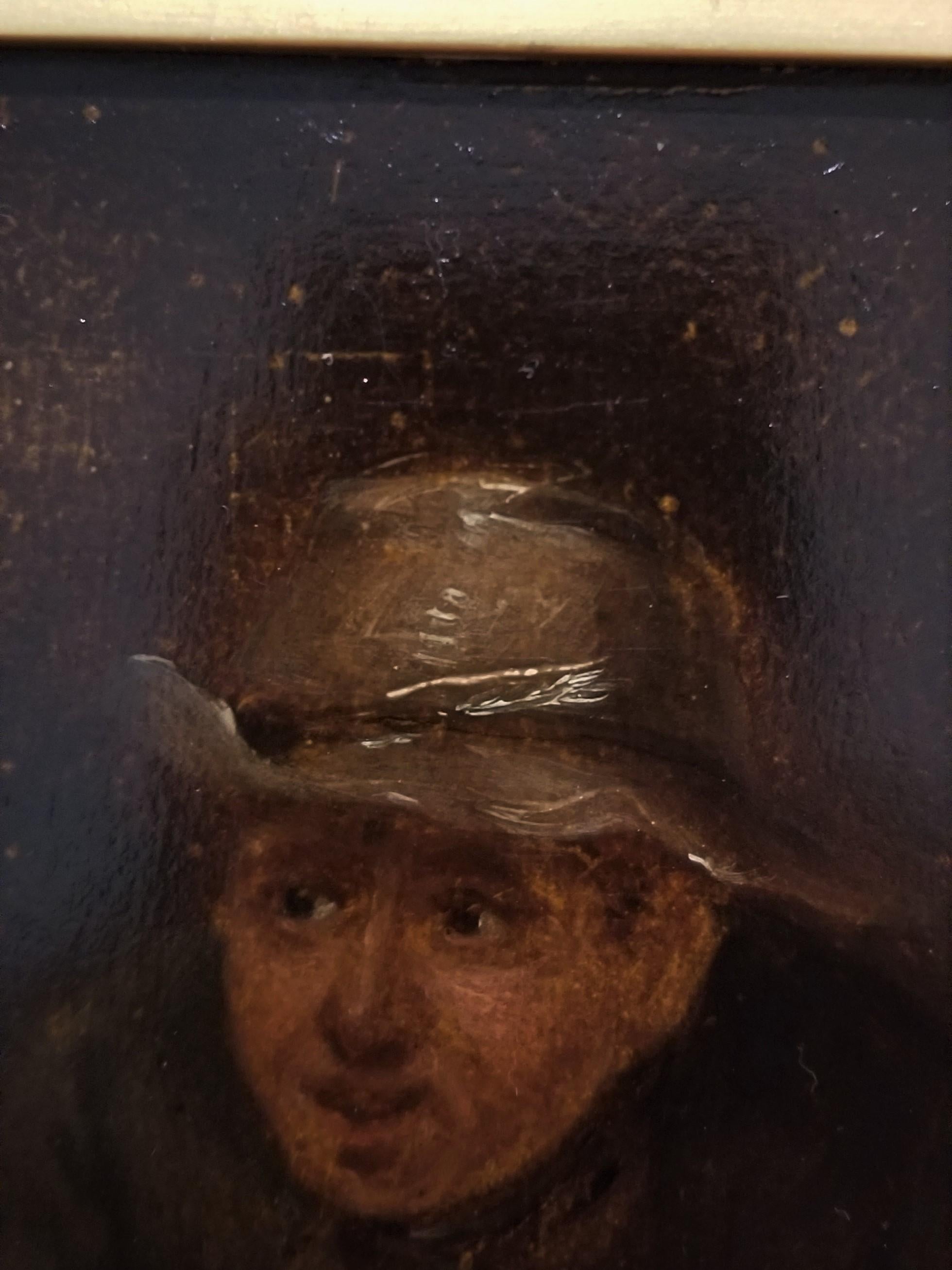 Man in Tavern Smoking a Pipe /// Old Masters Dutch David Teniers Porträtgesicht im Angebot 3
