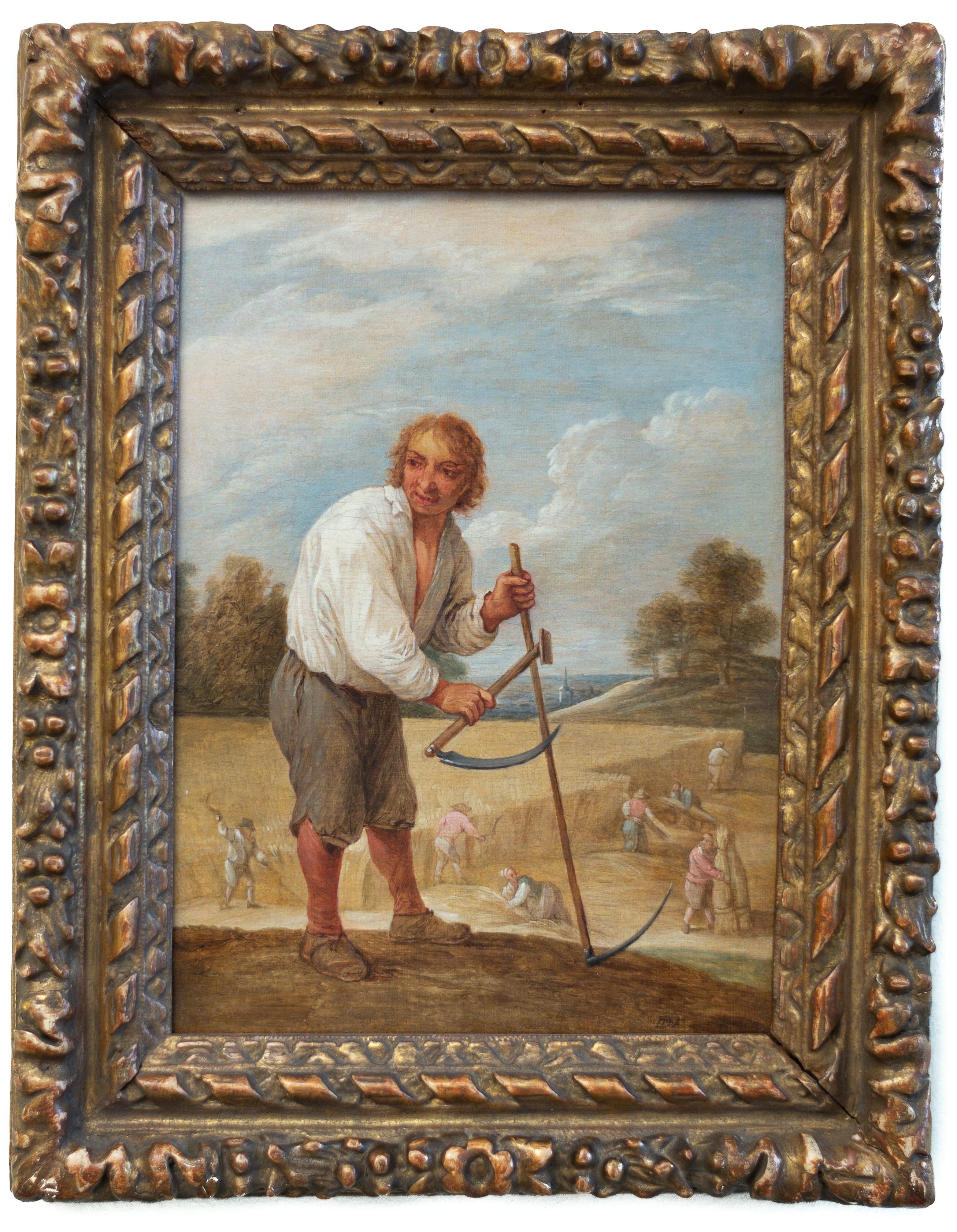 Bauern in einem Kornfeld (Boer in het veld) von David Teniers the Younger