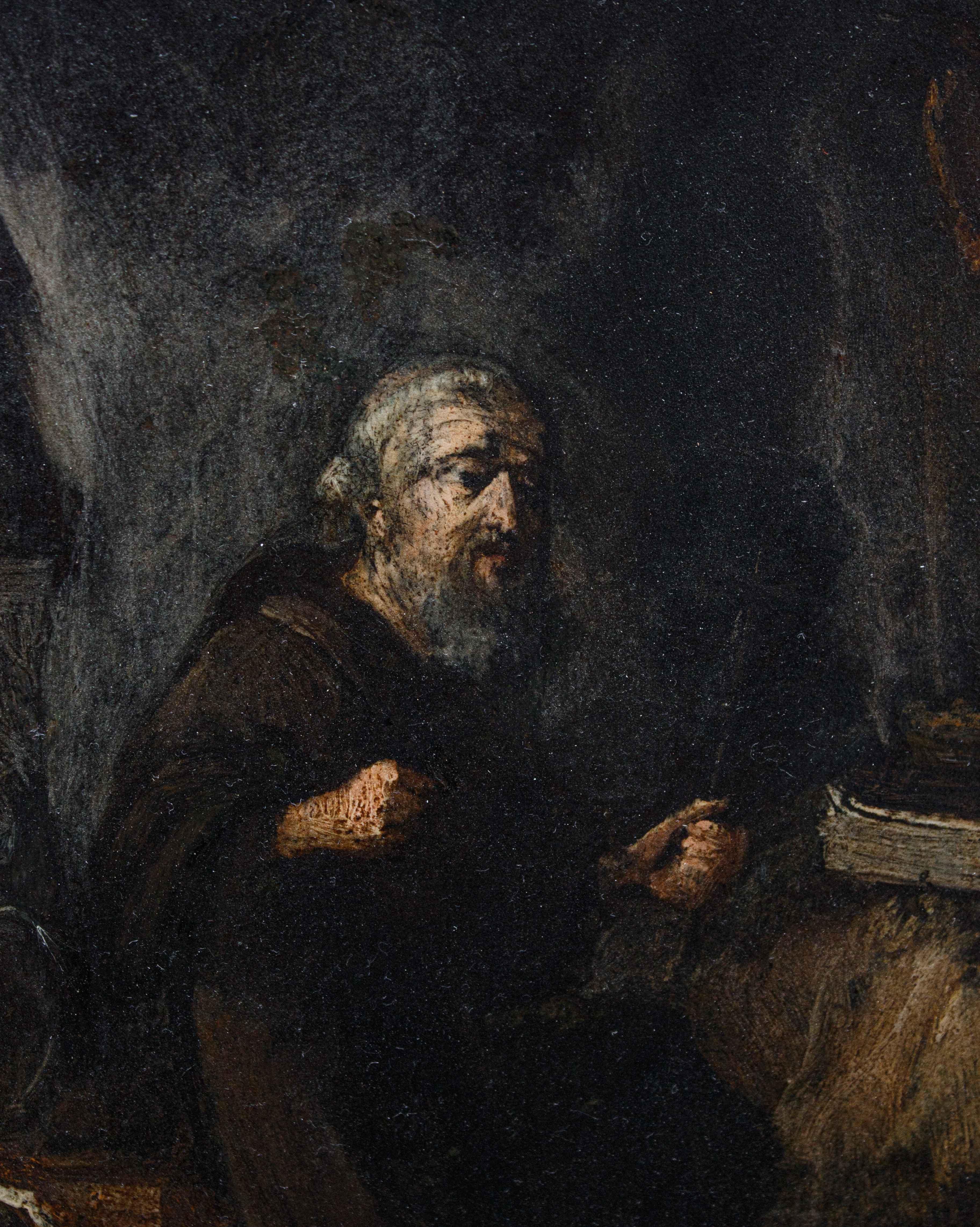 St. Anthony at Prayer Painting on Copper Follower of David Teniers the Younger For Sale 2