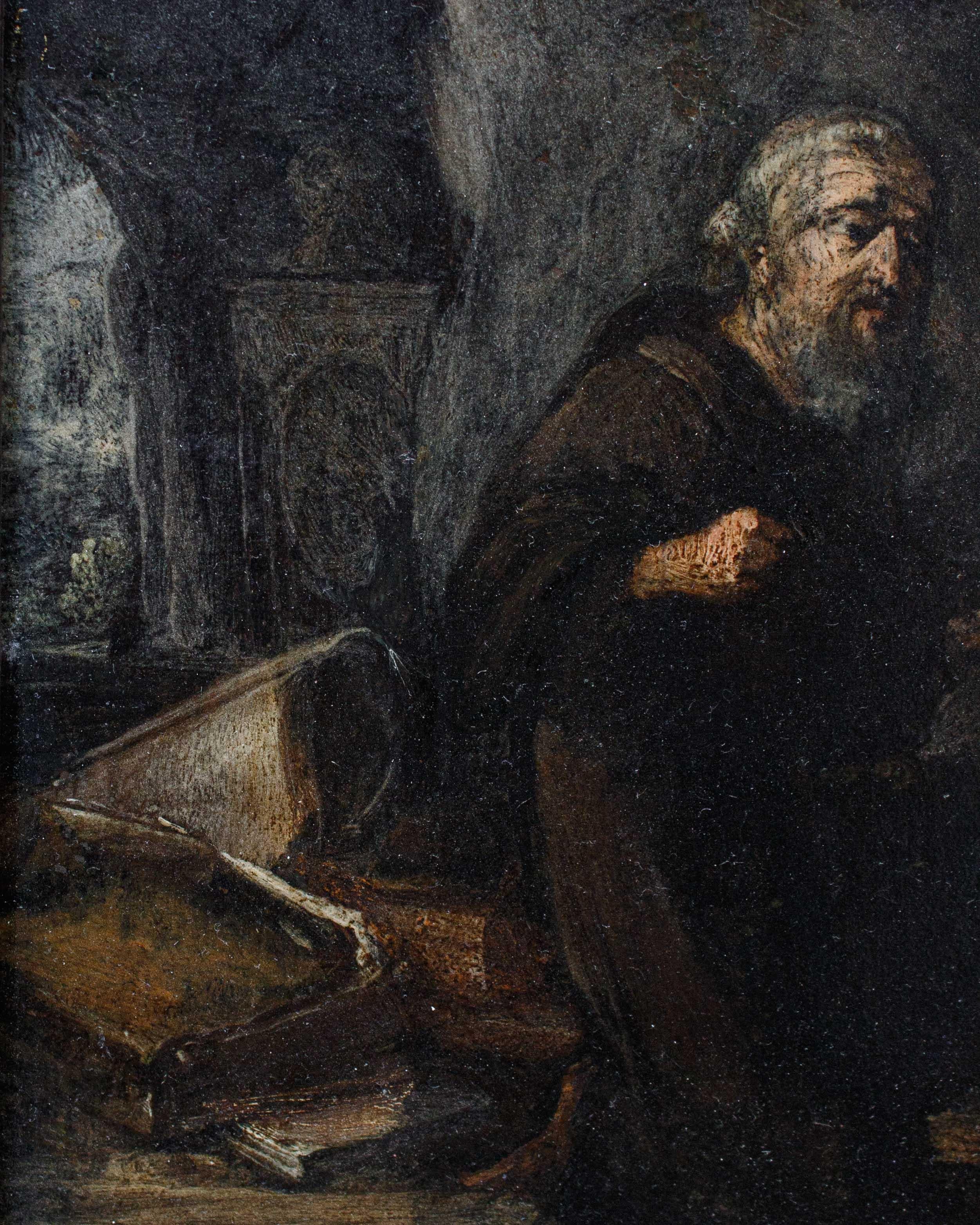 St. Anthony at Prayer Painting on Copper Follower of David Teniers the Younger 4