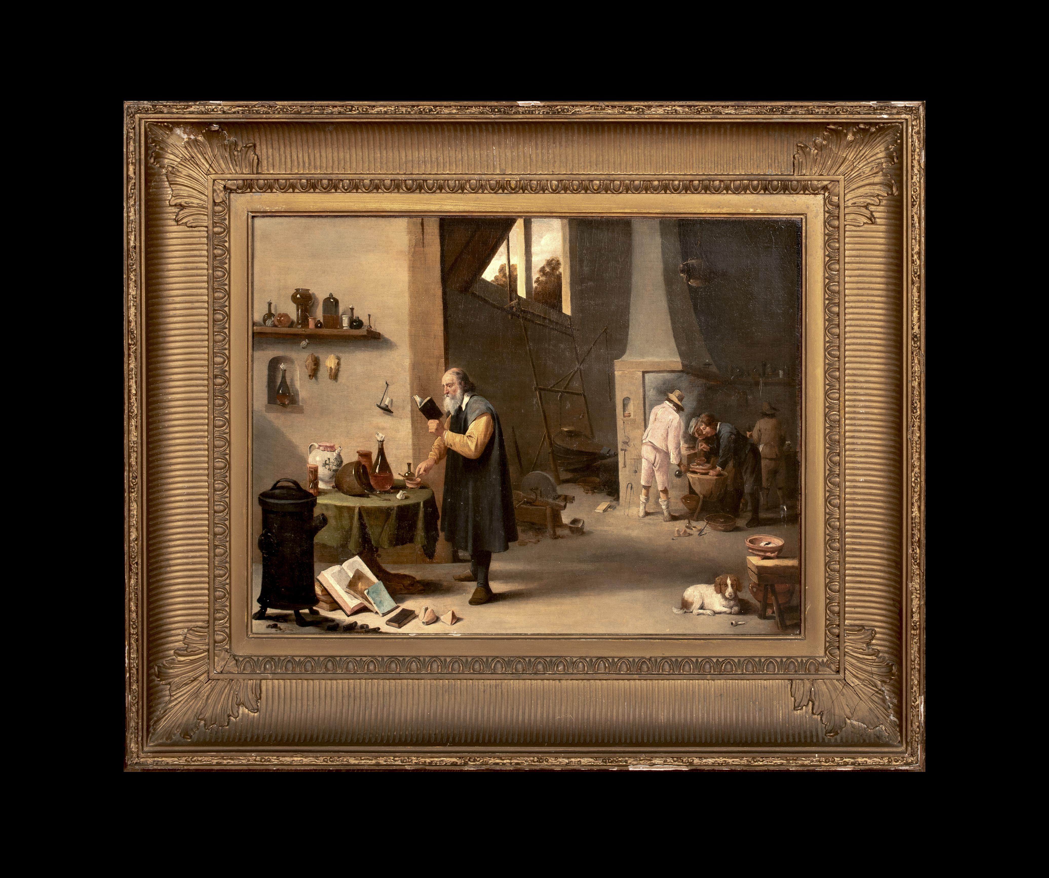 Il laboratorio degli alchimisti, 17° secolo  Scuola di  DAVID TENIERS THE YOUNGER - Painting di David Teniers the Younger