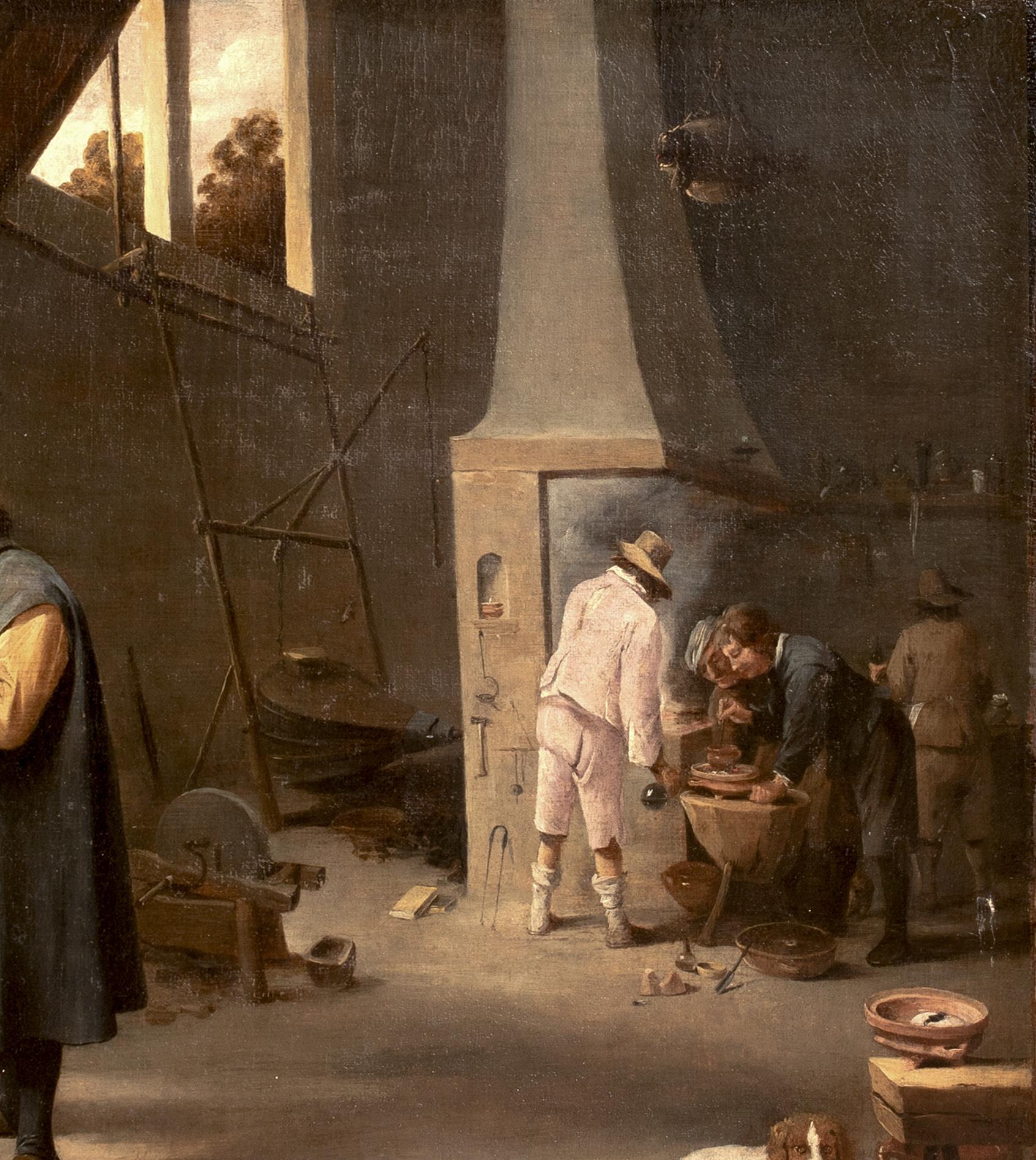Il laboratorio degli alchimisti, 17° secolo  Scuola di  DAVID TENIERS THE YOUNGER 2