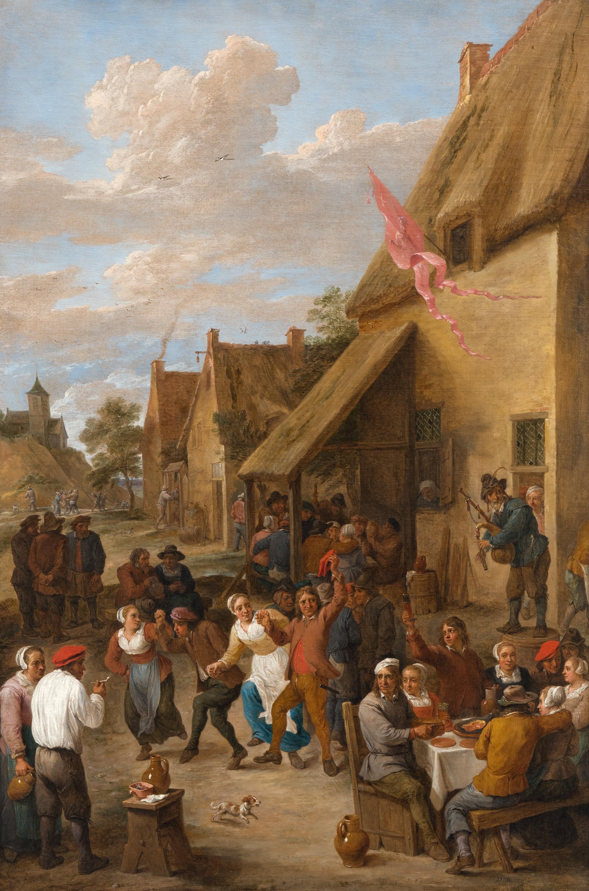 The Kermesse of Saint George (A Village Festival) - 17th Century Oil Painting