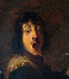 The Merry Soldier. drunk in a tavern after David Teniers 19th