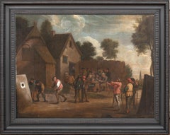 Village Archery-Turnament im Dorfstil, 17. Jahrhundert  Schule von David Teniers (1610-1690)