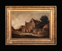 Village Tavern With Peasants Drinking & A Hurdy Gurdy Man, 17th century