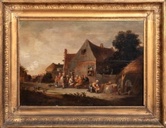 Village Tavern With Peasants Drinking & A Hurdy Gurdy Man, 17th century