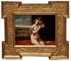 Femme se baignant par David Teniers le Jeune (flamand) d'après Giovanni Bellini