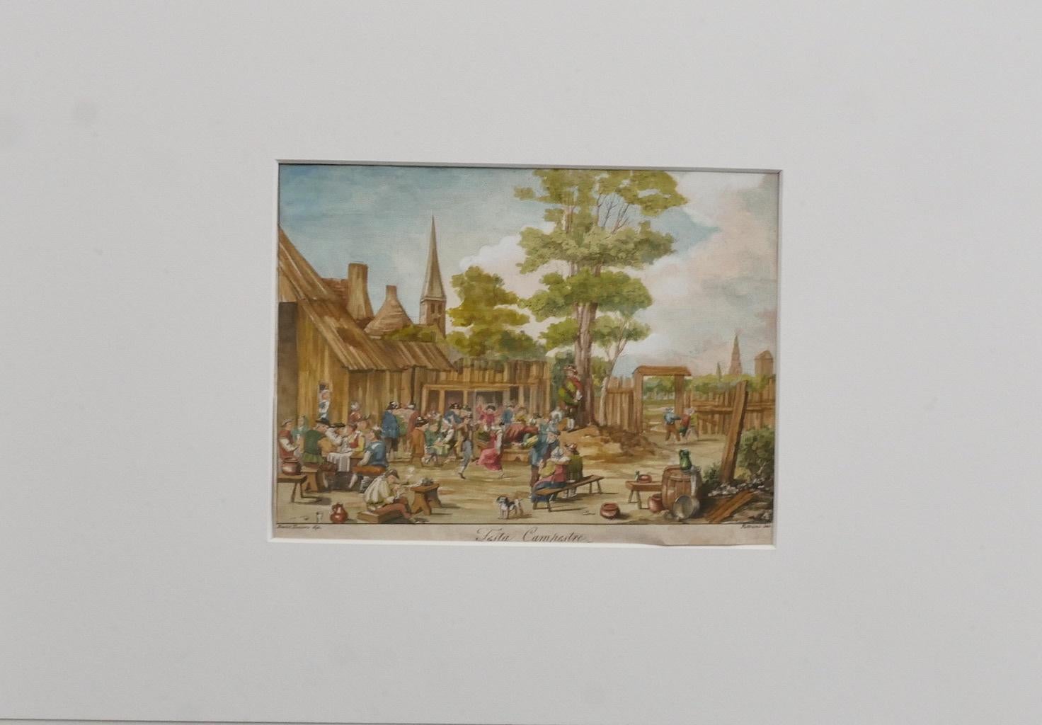 Country Fest - Etching by David Teniers - 17th Century - Print by David Teniers the Younger