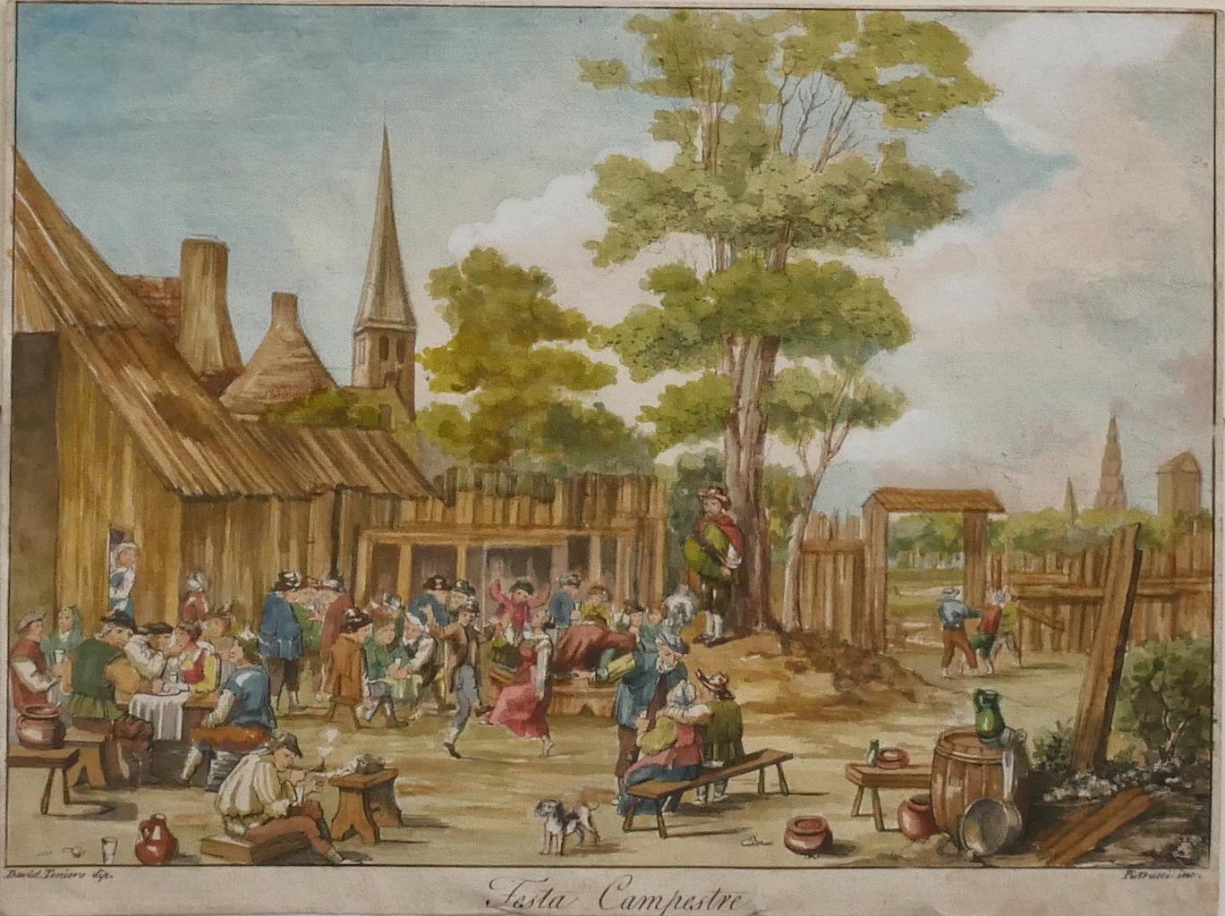 David Teniers the Younger Figurative Print - Country Fest - Etching by David Teniers - 17th Century