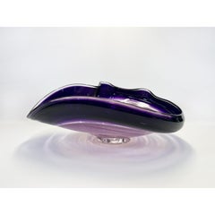 Lilac/Amethyst Rondelle Bowl, Modern Canadian Glass Sculpture, 2023