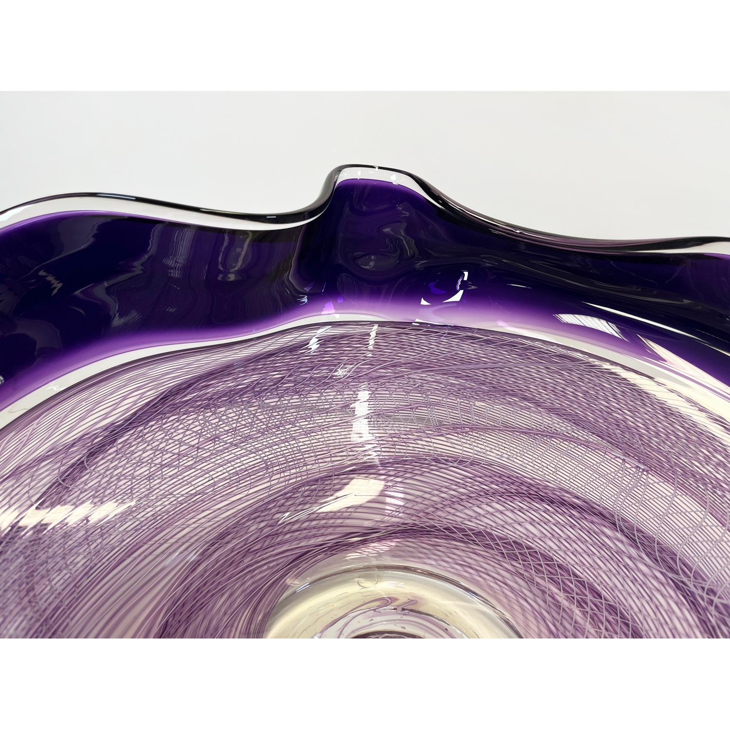 Lilac/Amethyst Rondelle Bowl, Modern Canadian Glass Sculpture, 2023 For Sale 2