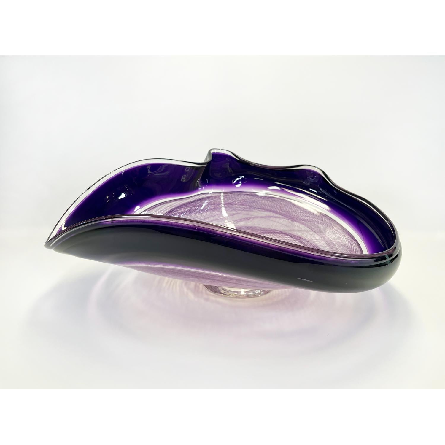 Lilac/Amethyst Rondelle Bowl, Modern Canadian Glass Sculpture, 2023 - Art by David Thai