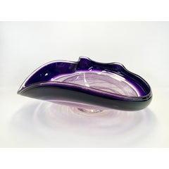 Lilac/Amethyst Rondelle Bowl, Modern Canadian Glass Sculpture, 2023