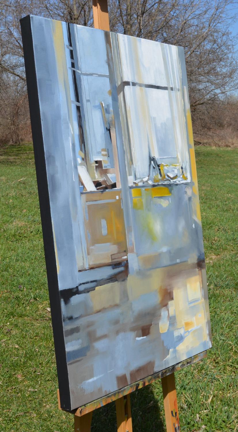 Finestra posteriore, pittura a olio - Painting di David Thelen