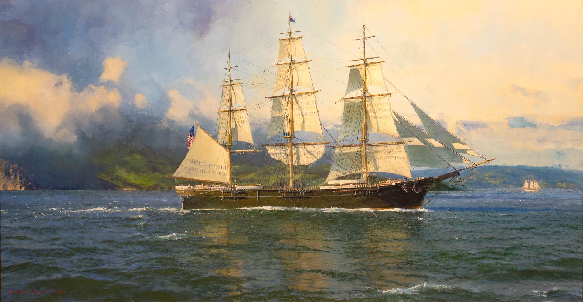 Il Clipper FLYING FISH nella baia di San Francisco - Painting di David Thimgan