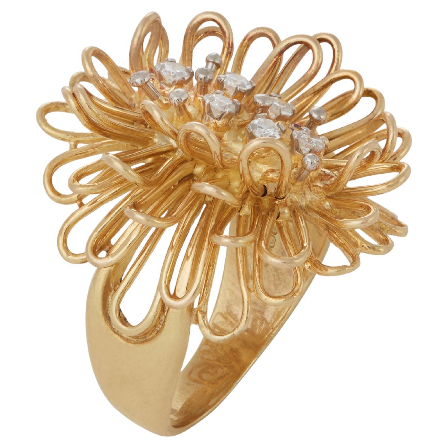 David Thomas Diamond and 18K Gold Ring, c. 1973