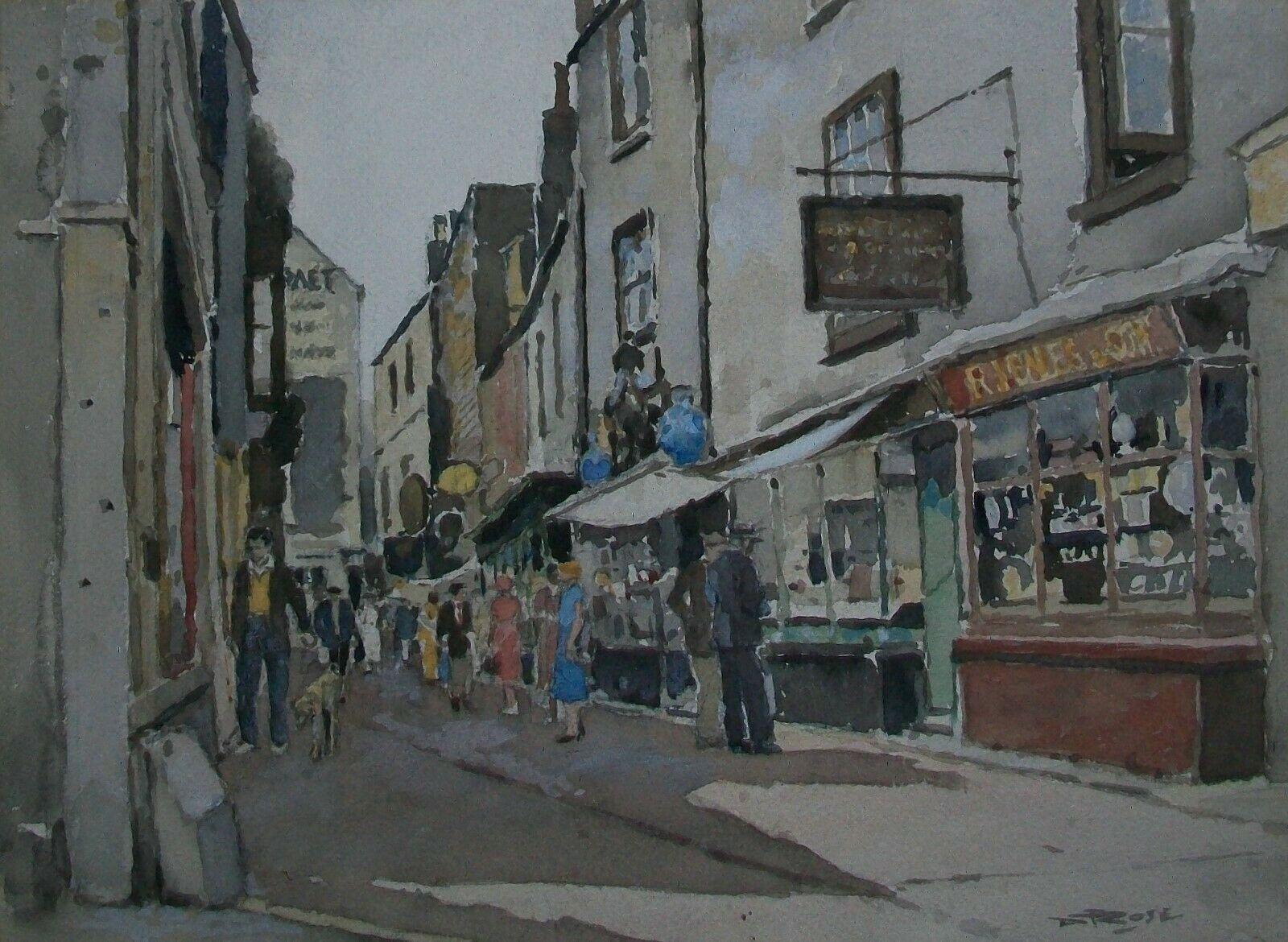 DAVID THOMAS ROSE (1871-1964, Scottish) - 'Brighton Lanes' - Post War watercolor painting on paper - unframed - signed lower right and titled verso - United Kingdom - circa 1940's.

Excellent vintage condition - unframed - no loss - no damage - no