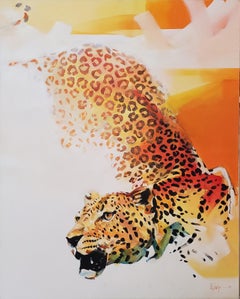 Leopard, Pop Art Oil on Canvas Painting by David Thorpe