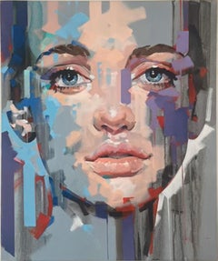Model in SA, Pop Art Oil on Canvas Painting by David Thorpe