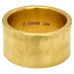 David Tishbi 22 Karat Gold Hand Hammered Ring