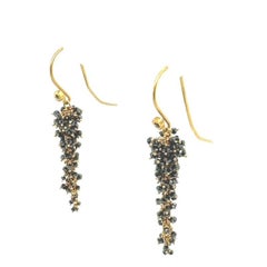 David Tishbi 22K Black Diamond Bead Drop Earrings
