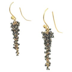 David Tishbi 22K Black Diamond Bead Drop Earrings