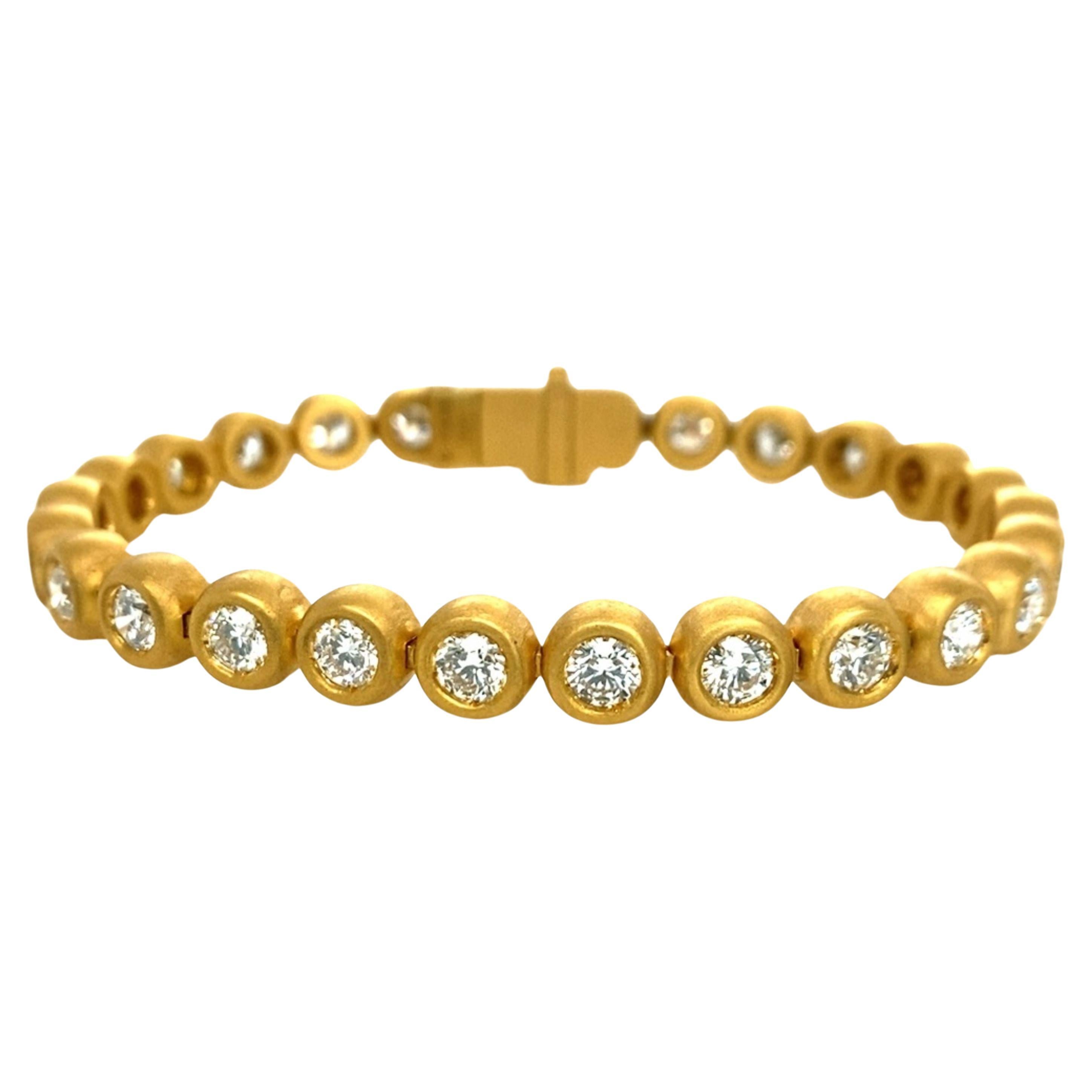 David Tishbi 22K Gold Diamond Bubbles Unisex Tennis  Bracelet