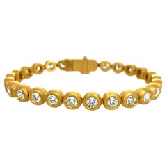 David Tishbi 22K Gold Diamond Bubbles Unisex Tennis  Bracelet