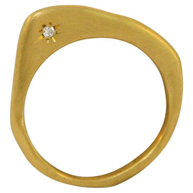 David Tishbi 22K Gold Diamond Point Ring  For Sale
