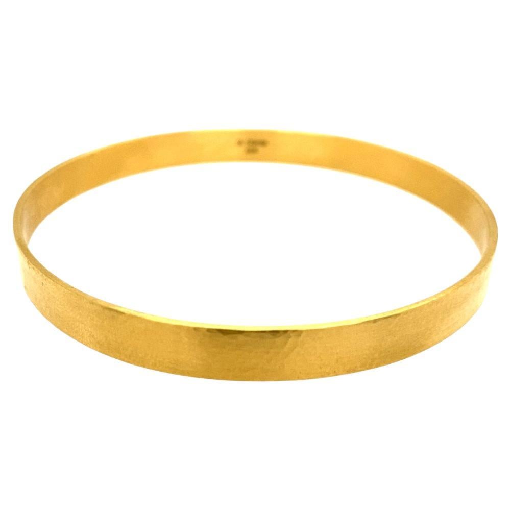 David Tishbi 22k Gold Hammered Bangle Bracelet For Sale