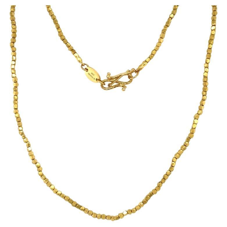 David Tishbi 22K Gold Nugget Bead Necklace  For Sale