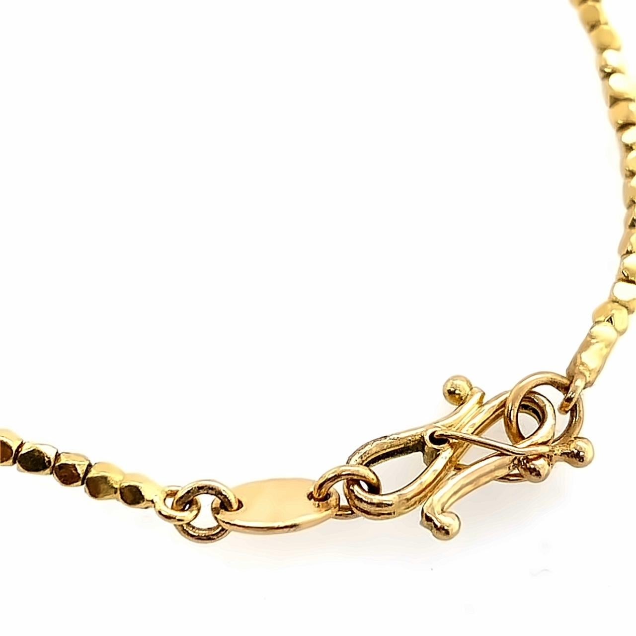 Artisan David Tishbi 22K Gold Nugget Beads Bracelet with Infinity Clasp For Sale