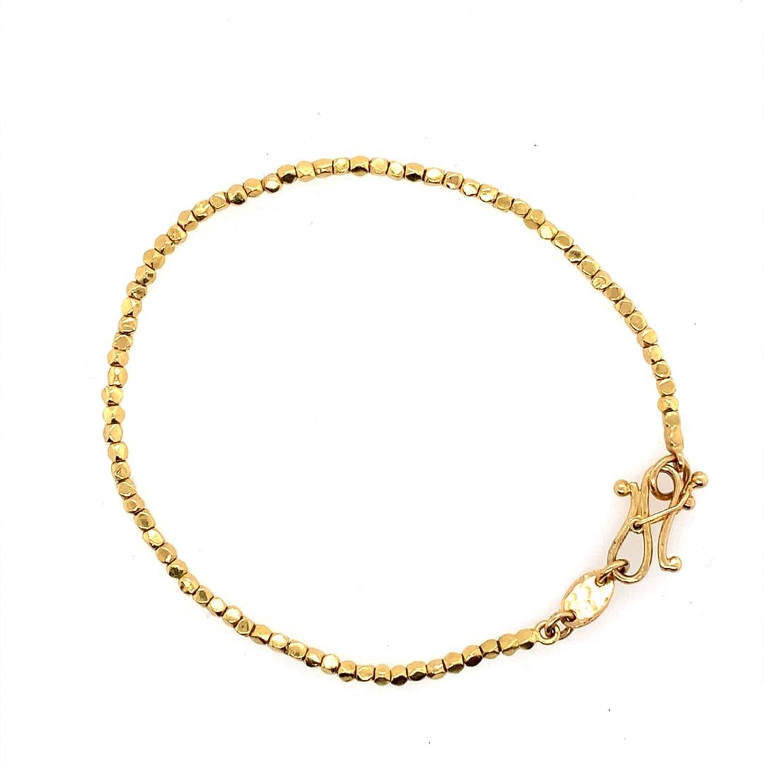 David Tishbi 22K Gold Nugget Beads Bracelet with Infinity Clasp In New Condition For Sale In Pacific Palisades, CA