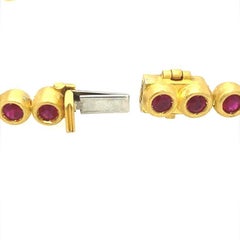 David Tishbi 22K Gold Ruby Bubble Line Bracelet