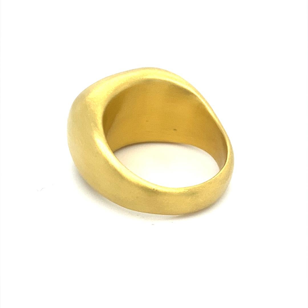 David Tishbi one-of-a-kind free-form unisex ring, handcrafted in solid 22 Karat Gold with a sleek and modern design. This artisan-made ring has a matte satin finish with heavy luxurious feel and comfortable for everyday wear. 

Dimensions: 15mm x