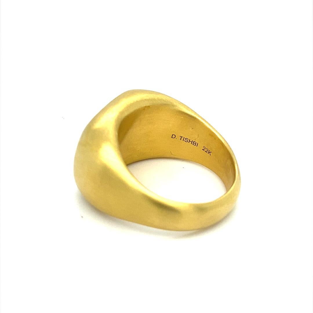 Modern David Tishbi 22K Gold Unisex Free Form Ring For Sale