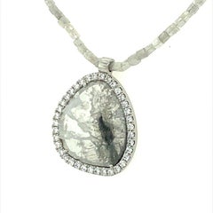 David Tishbi Platinum and Diamond Slice Necklace