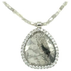David Tishbi Platinum and Diamond Slice Necklace