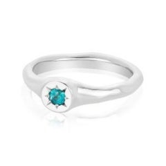 David Tishbi Platinum Paraiba Tourmaline Solitaire Platinum Wave Ring