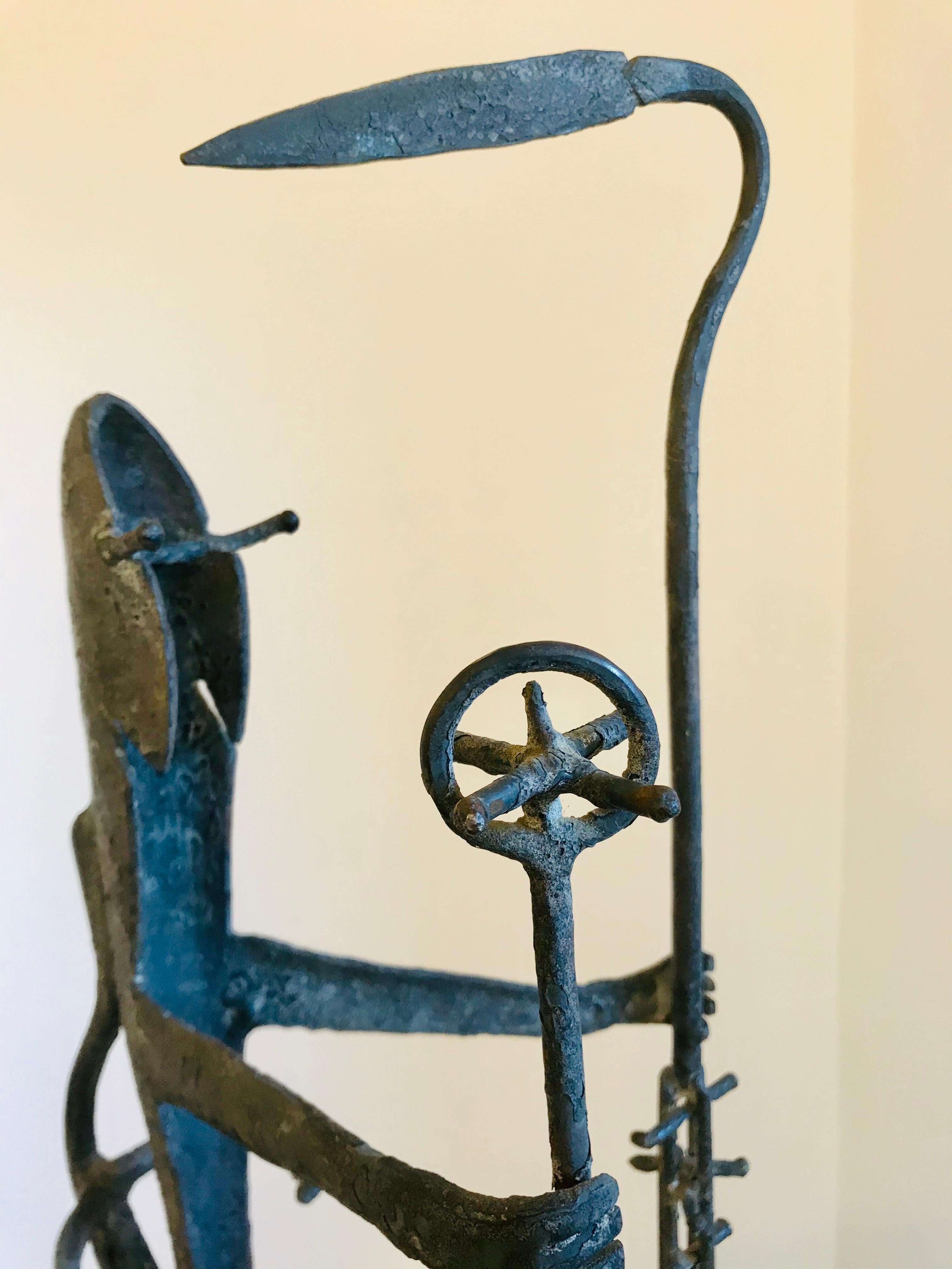 Mid Century Modern Iron Sculpture David Tolerton  In Good Condition For Sale In Los Angeles, CA