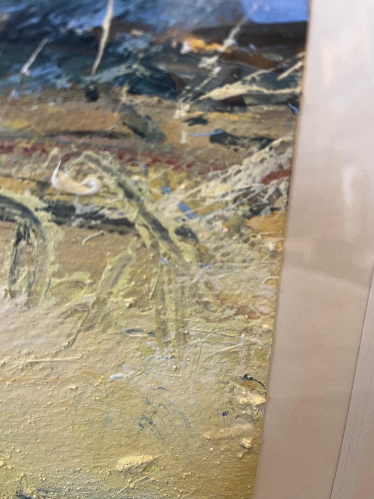 Modern Mixed Media of St. Martin Haverfordwest Wales abstract landscape Painting For Sale 1