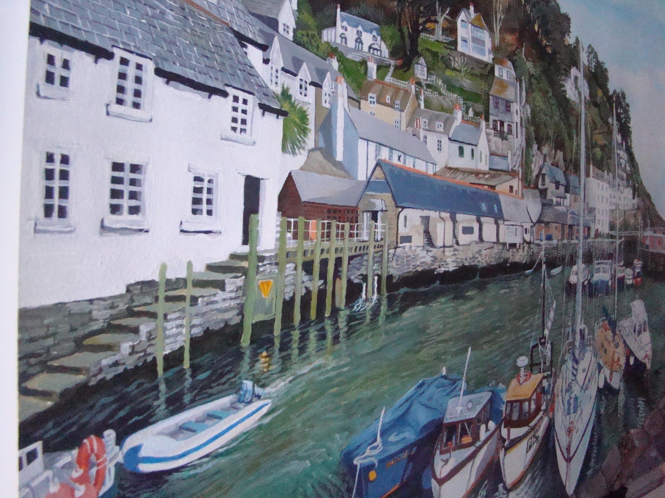 Polperro, Realist Style Cornish Seascape Painting, Traditional Harbour Painting For Sale 3