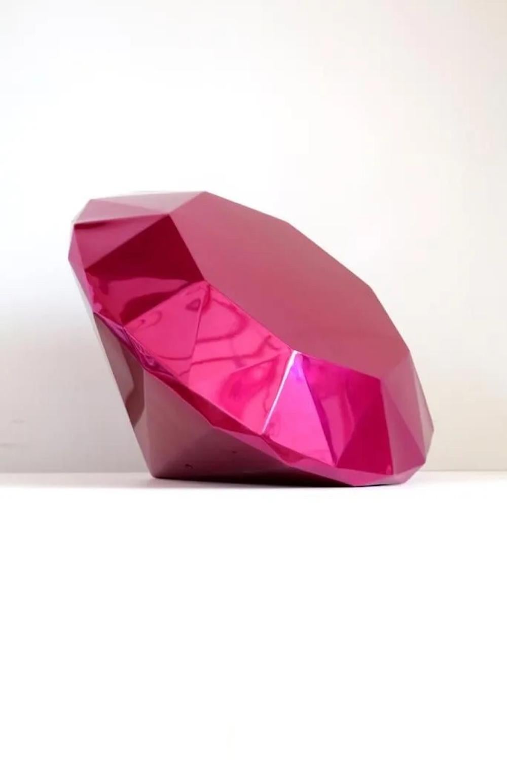 Pink Rose Diamond - Contemporary Sculpture by David Uessem