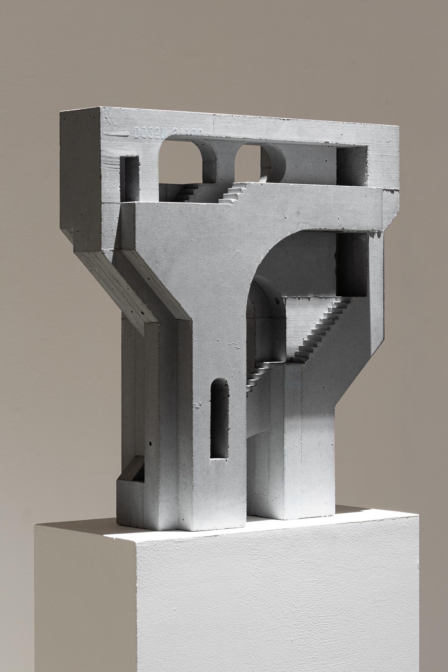 Citadel no.2 - Gray Figurative Sculpture by David Umemoto