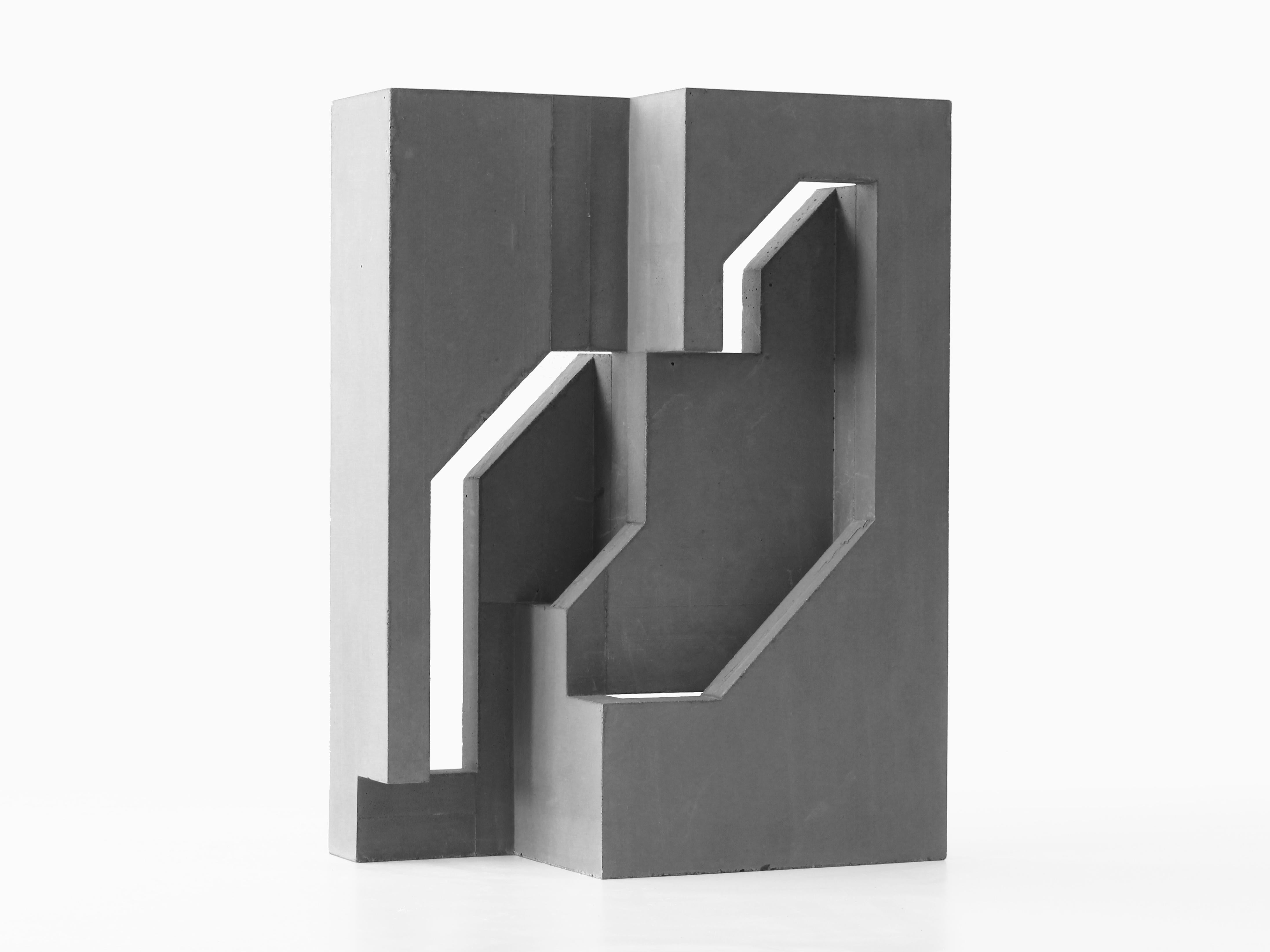 Folded Stone no.12 - Gray Figurative Sculpture by David Umemoto