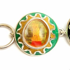 David Urso Sterling Silver Resin Whimsical Animal Link Bracelet