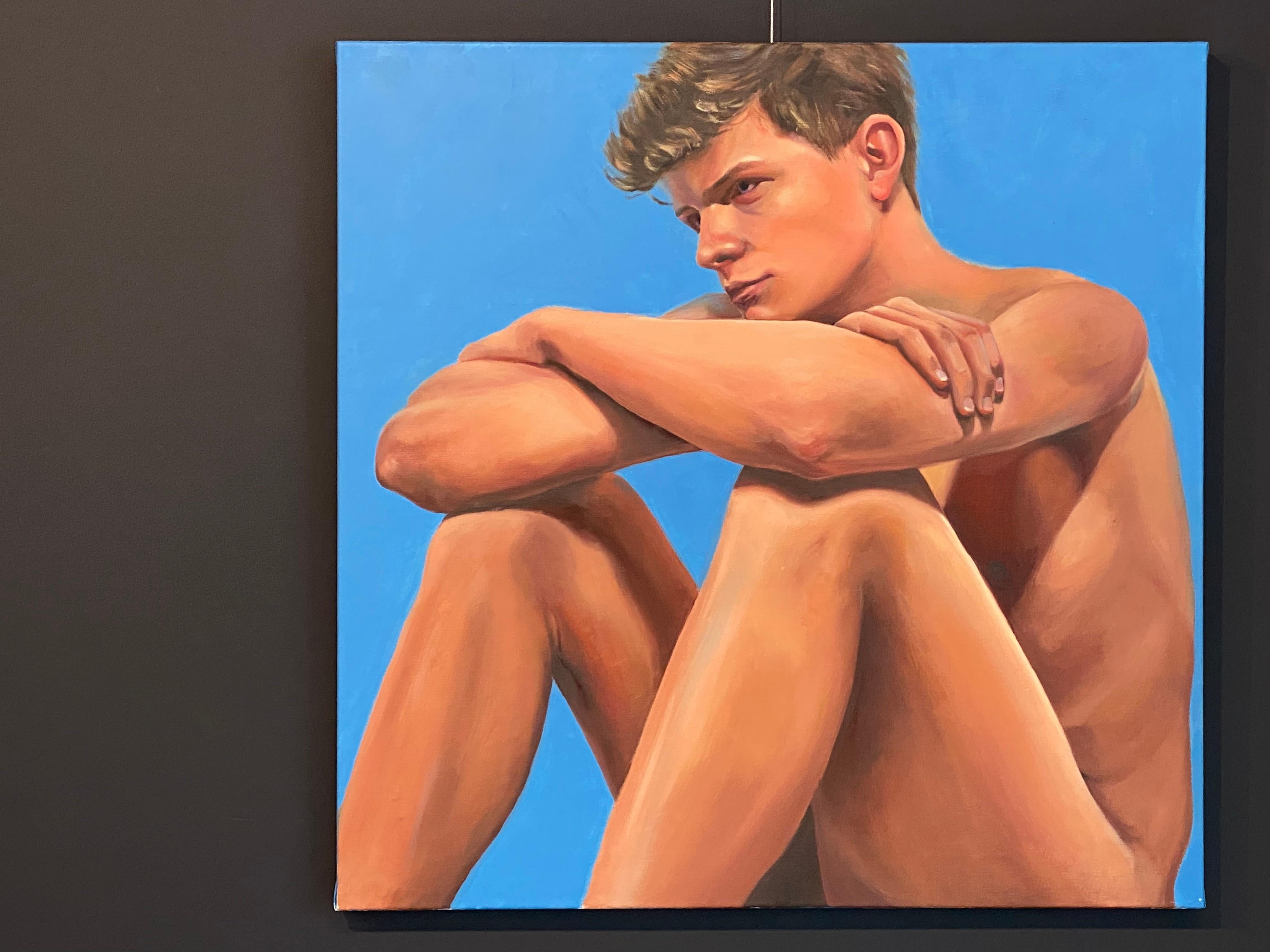 Dare to Dream- 21. Jahrhundert  Contemporary Figure Painting eines nackten Jungen  im Angebot 1