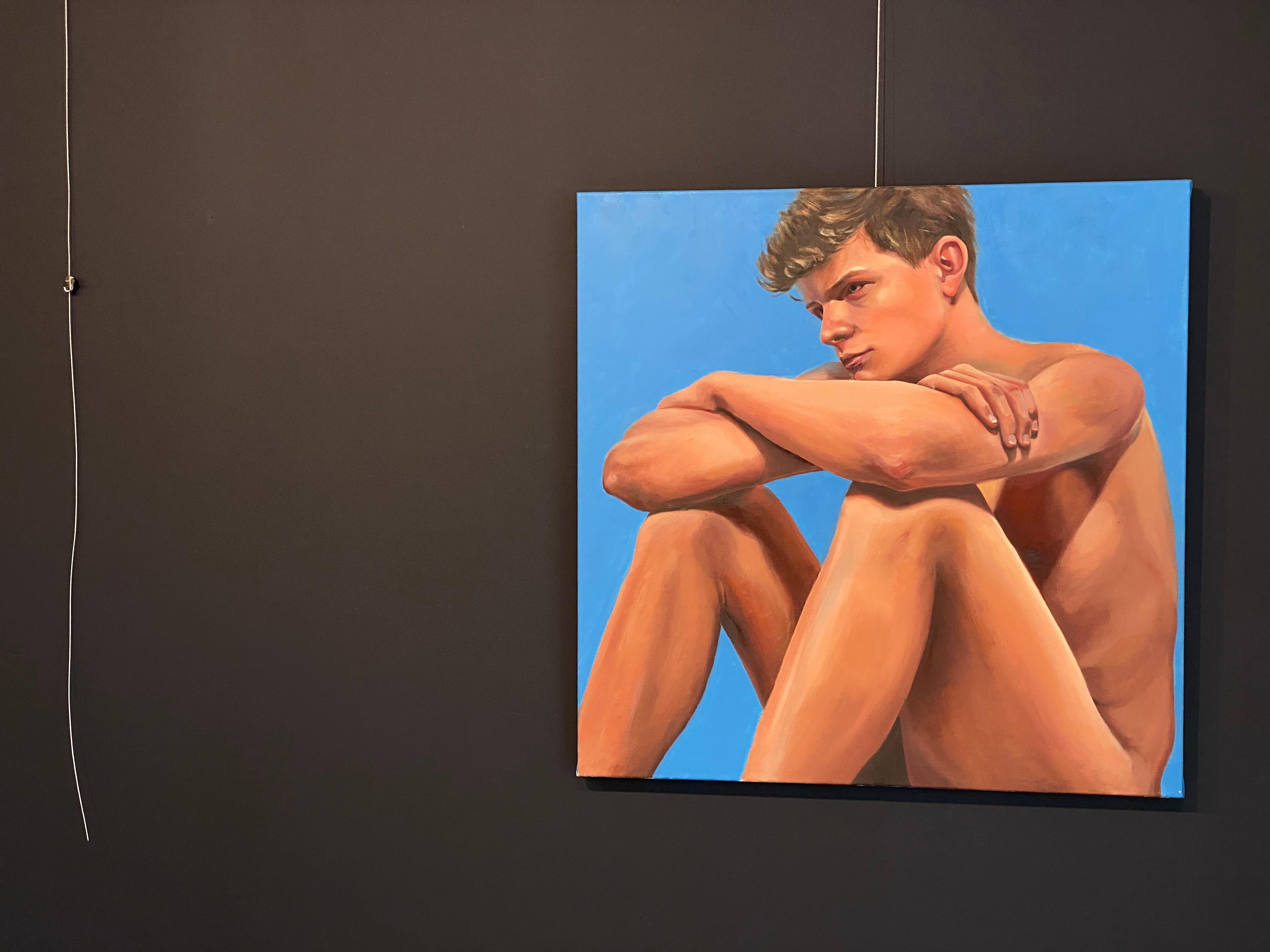 Dare to Dream- 21st Century  Contemporary Figure Painting of a Nude Boy  For Sale 1