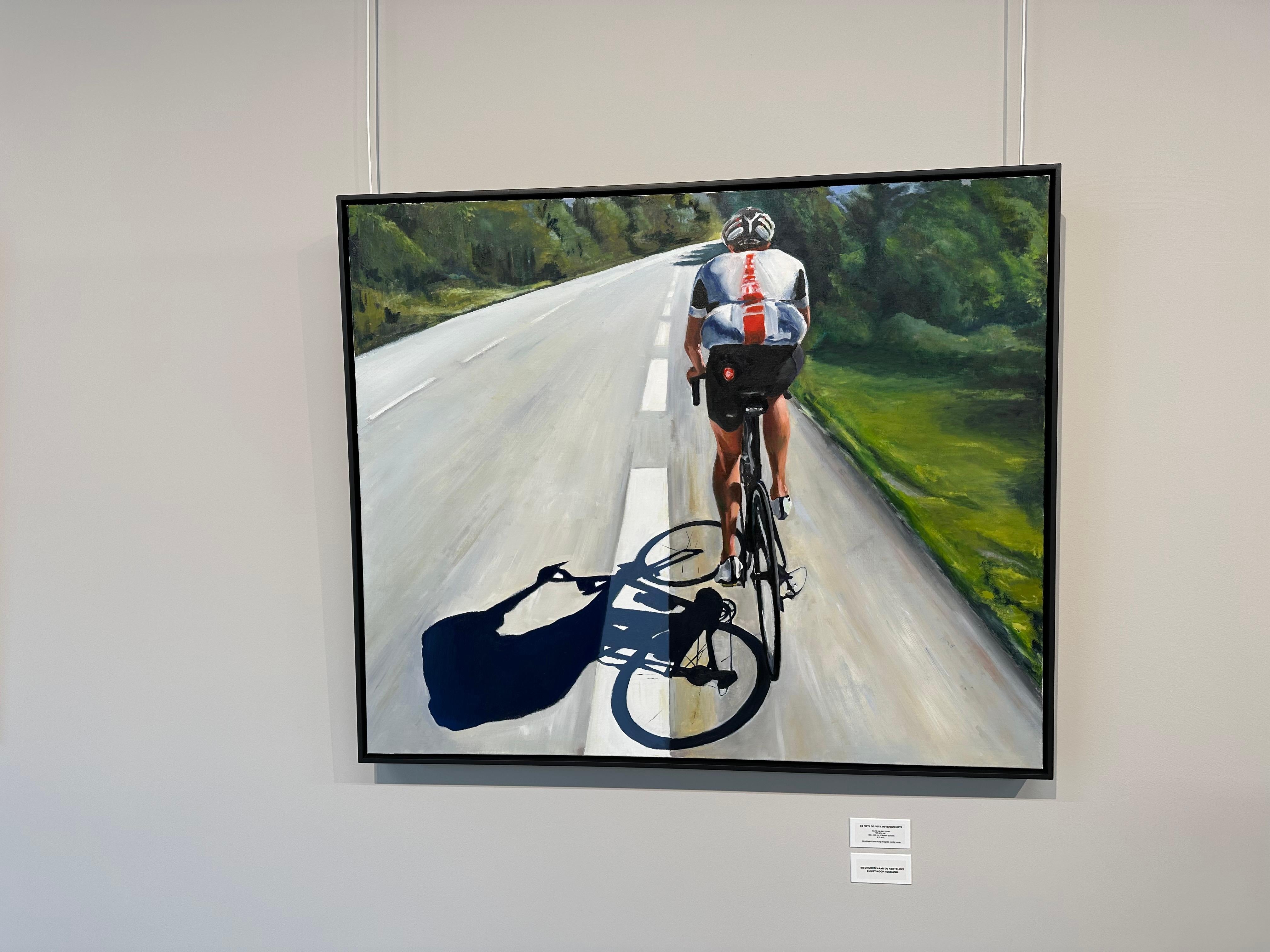 Cycling- 21st Century Contemporary painting of a male cyclist 1